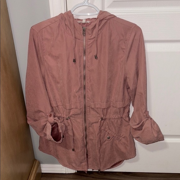 Maurices Pink Utility Jacket with Hood and Drawstring Waist - Picture 5 of 5